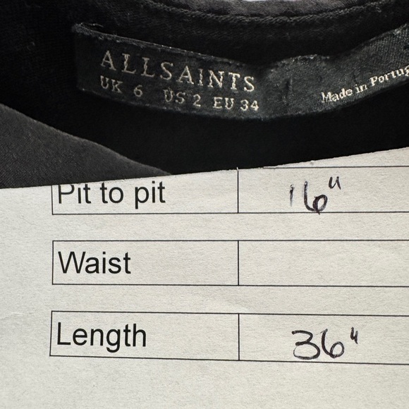 All Saints Fade Silk Blend Dress Black - Picture 9 of 9